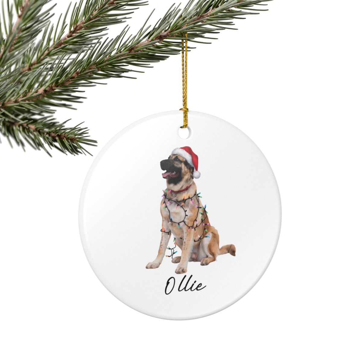 Personalized Anatolian Shepherd Christmas Ornament, Dog Lover Holiday Pet Keepsake