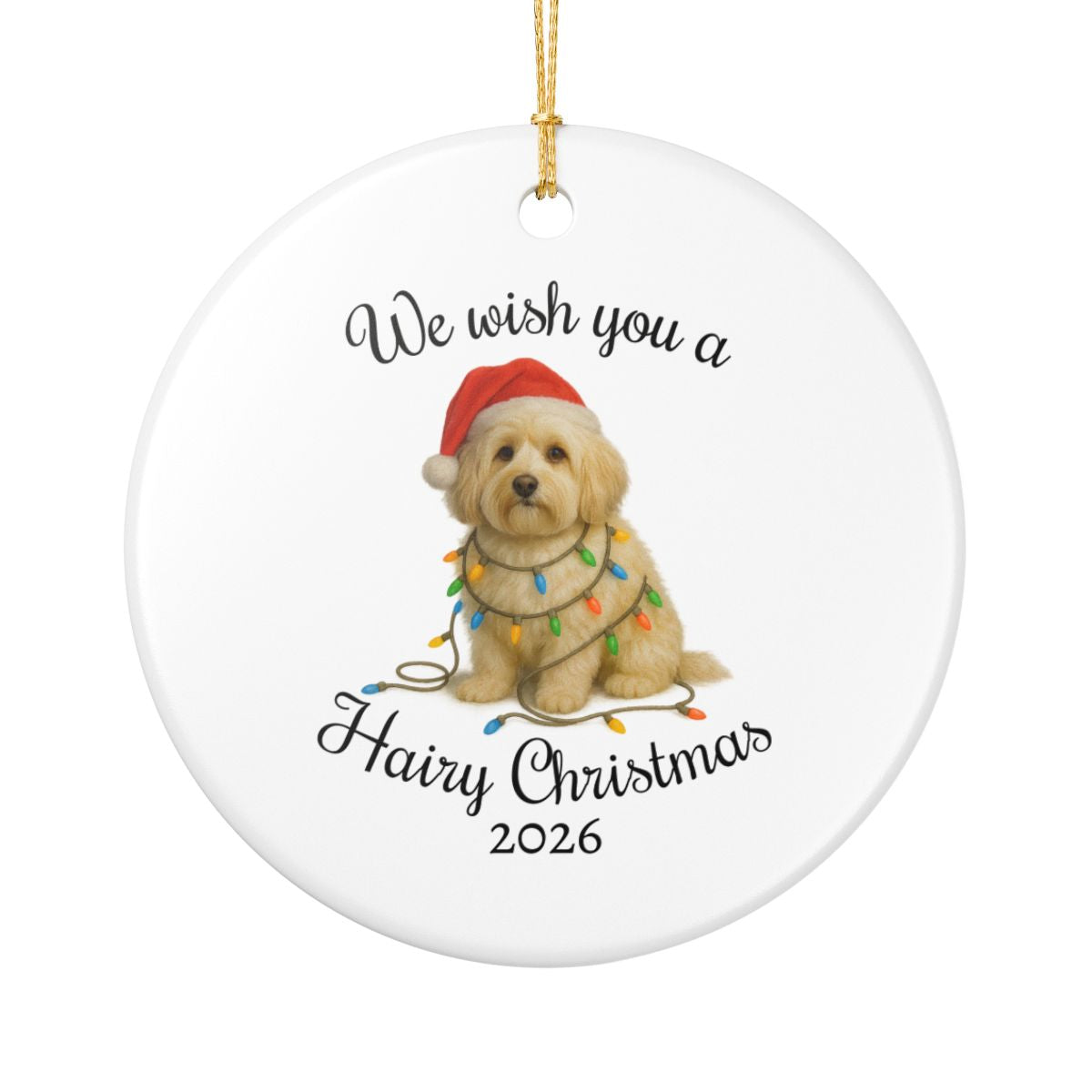 Christmas Havanese Ornament, Christmas Lights Dog Keepsake