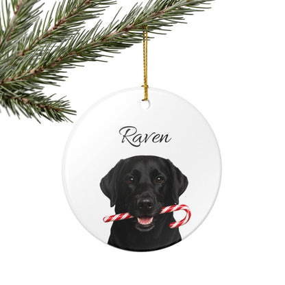 Personalized Black Lab Ornament, Custom Dog Name Christmas Ornament, Labrador Retriever Gift, Dog Lover Gift