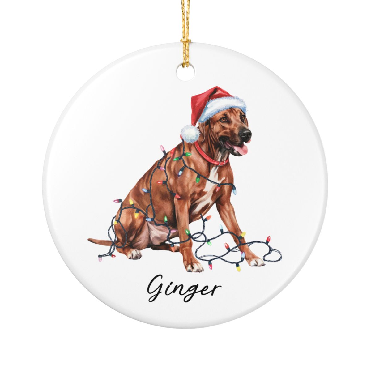 Rhodesian Ridgeback Ornament, Custom Dog Lover Holiday Gift