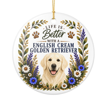 English Cream Golden Retriever Ornament, Dog Lover Gift, Golden Retriever Mom Keepsake
