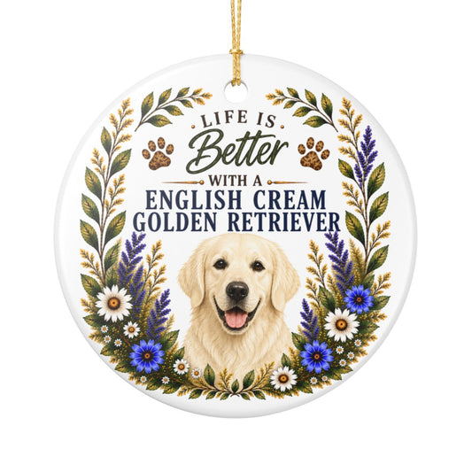 English Cream Golden Retriever Ornament, Dog Lover Gift, Golden Retriever Mom Keepsake