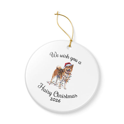 Christmas Akita Ornament, Christmas Lights Dog Keepsake, Christmas Dog, Akita Mom, Gift For Dog Lover, Akita