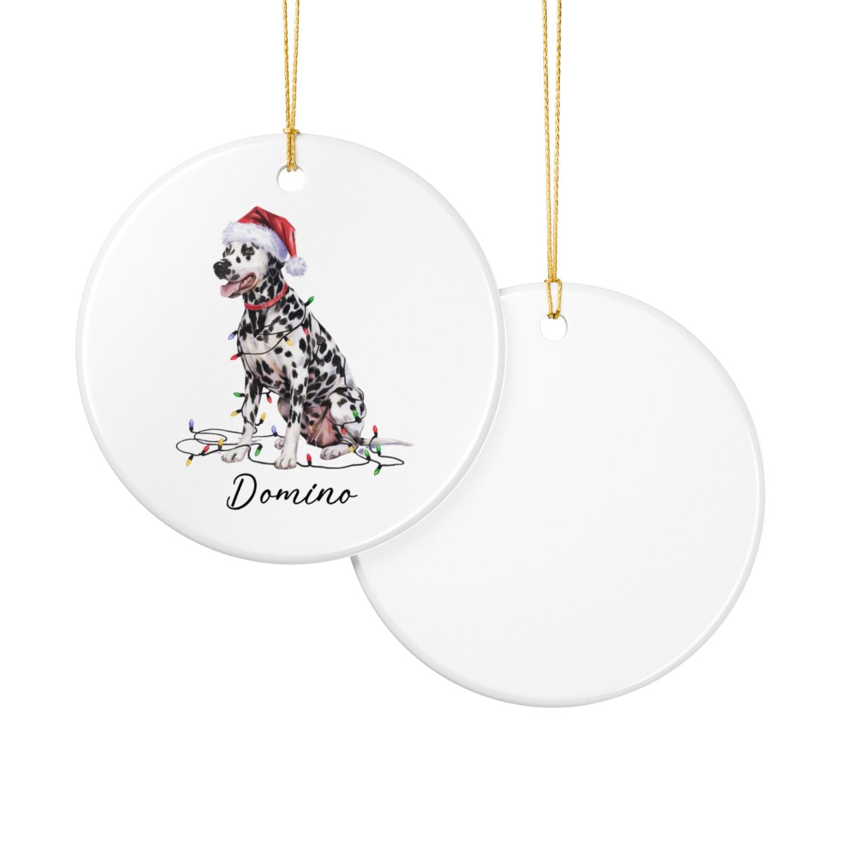 Dalmatian Christmas Ornament, Personalized Dog Ornament