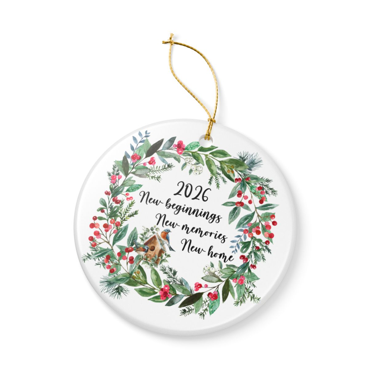 Personalized New Home Ornament, Christmas Holiday Ornament, New Beginnings, New Memories, First Home Ornament, First Christmas In New Home