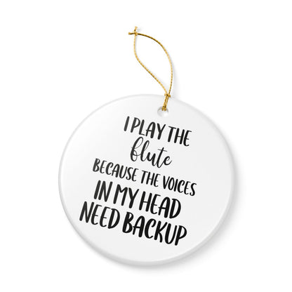 Gift for Flute Player, Ceramic Musician Ornament