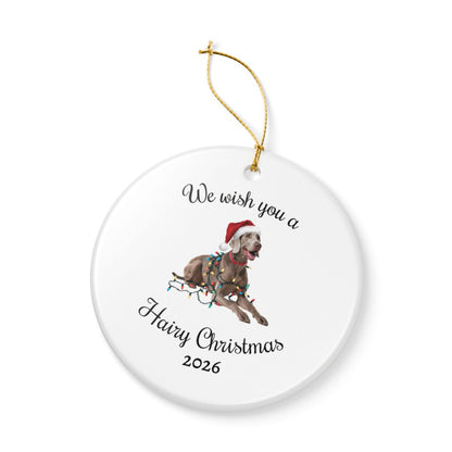 Christmas Weimaraner Ornament, Christmas Lights Dog Keepsake