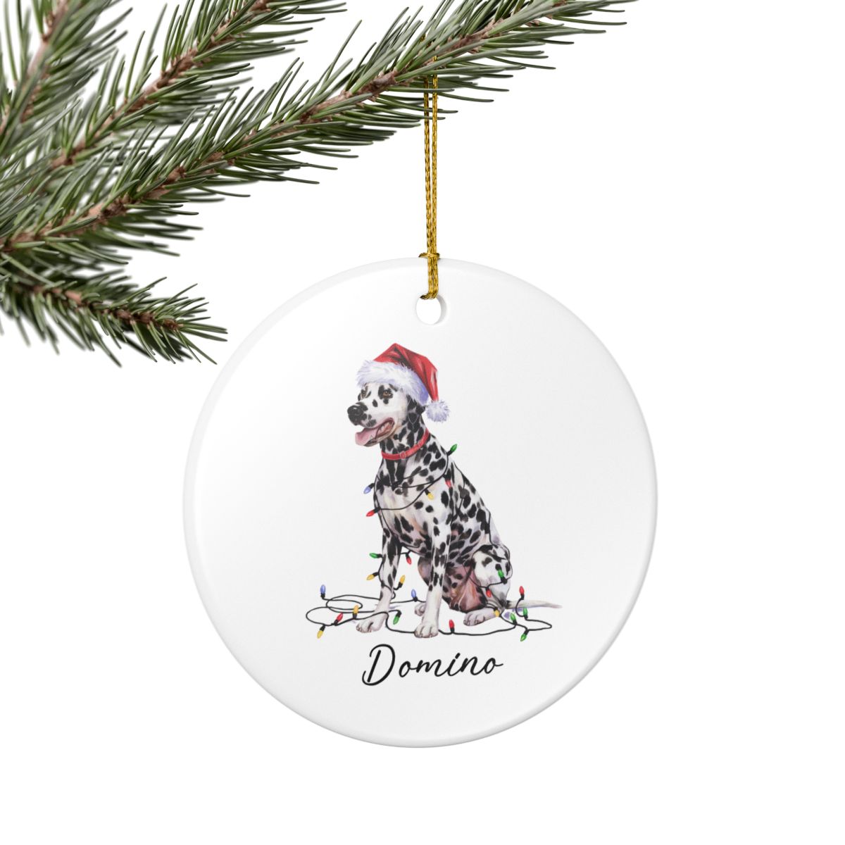 Dalmatian Christmas Ornament, Personalized Dog Ornament