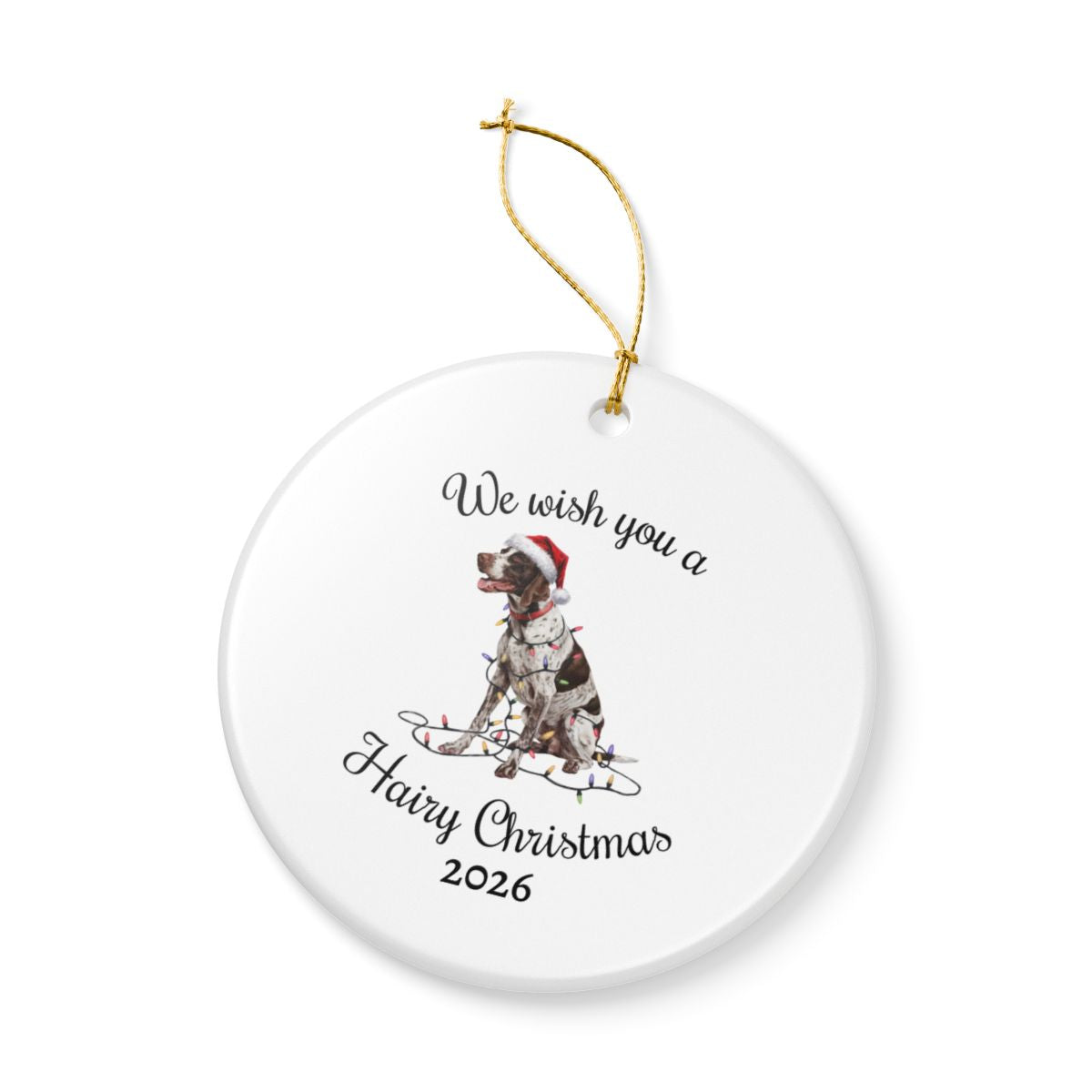 Christmas English Pointer Ornament, Christmas Lights Dog Keepsake