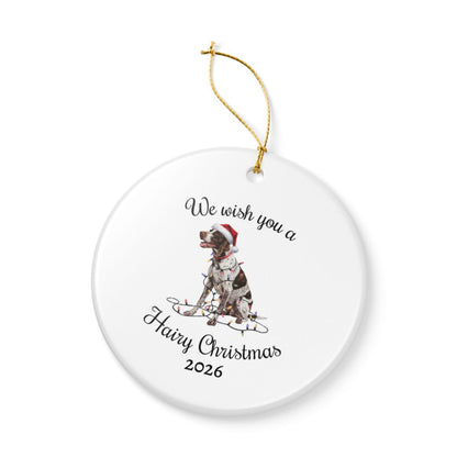 Christmas English Pointer Ornament, Christmas Lights Dog Keepsake