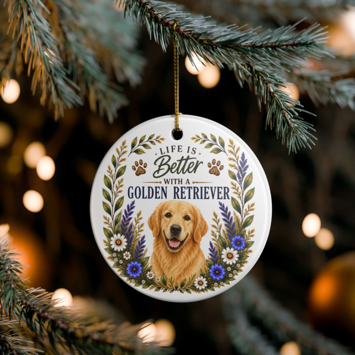 Golden Retriever Ornament, Golden Retriever Lover Gift, Dog Mom Gift, Golden Keepsake