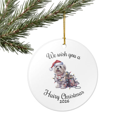 Christmas Maltese Ornament, Christmas Lights Dog Keepsake