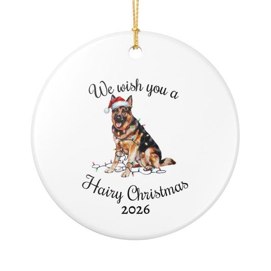 Christmas German Shepherd Ornament, Christmas Lights Dog Keepsake
