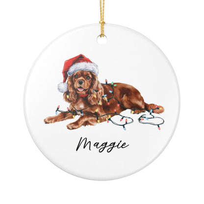 Ruby Cavalier King Charles Spaniel Ornament, Personalized Dog Christmas Decoration, Pet Lover Gift, Custom Holiday Decor
