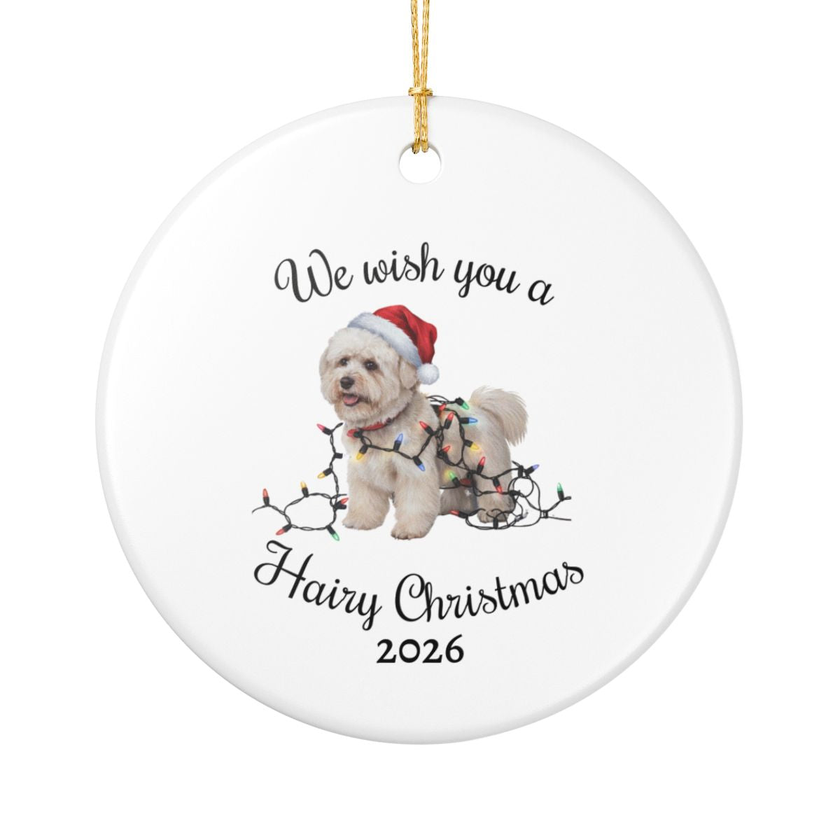 Bichon Frise Christmas Ornament, Personalized Ceramic Keepsake, Gift for Dog Lovers, Cute Bichon Dog Decor, Holiday Tree Decoration