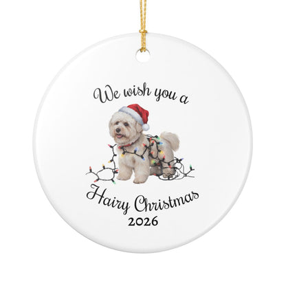 Bichon Frise Christmas Ornament, Personalized Ceramic Keepsake, Gift for Dog Lovers, Cute Bichon Dog Decor, Holiday Tree Decoration