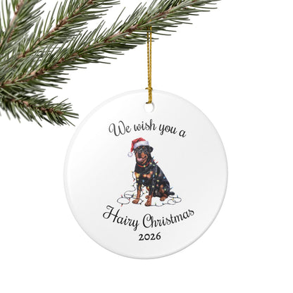 Christmas Rottweiler Ornament, Christmas Lights Dog Keepsake