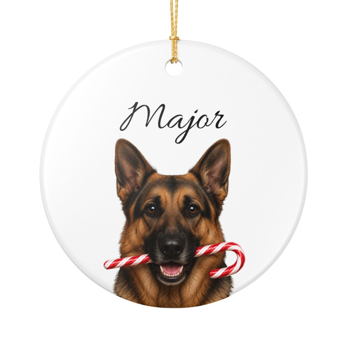 Personalized German Shepherd Ornament, Custom Dog Name Christmas Ornament, GSD Gift, Dog Lover Gift