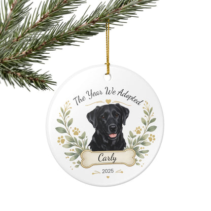 Personalized Adoption Dog Ornament, Custom Pet Christmas Keepsake Gift