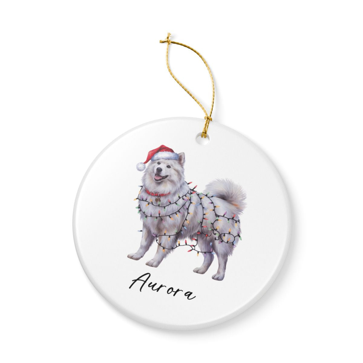 Personalized Samoyed Ornament, Custom Dog Lover Gift