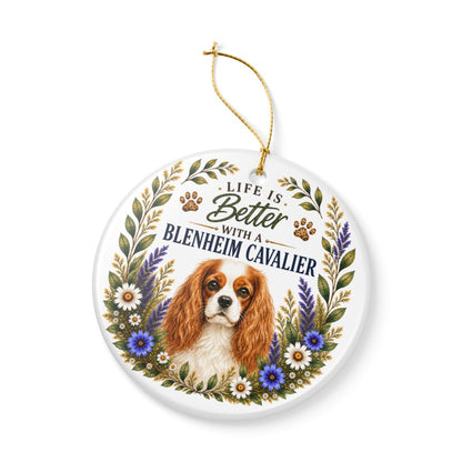 Blenheim Cavalier Ornament, Cavalier King Charles Spaniel Gift, Dog Mom Keepsake, Dog Lover Gift