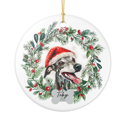 Personalized Greyhound Christmas Ornament