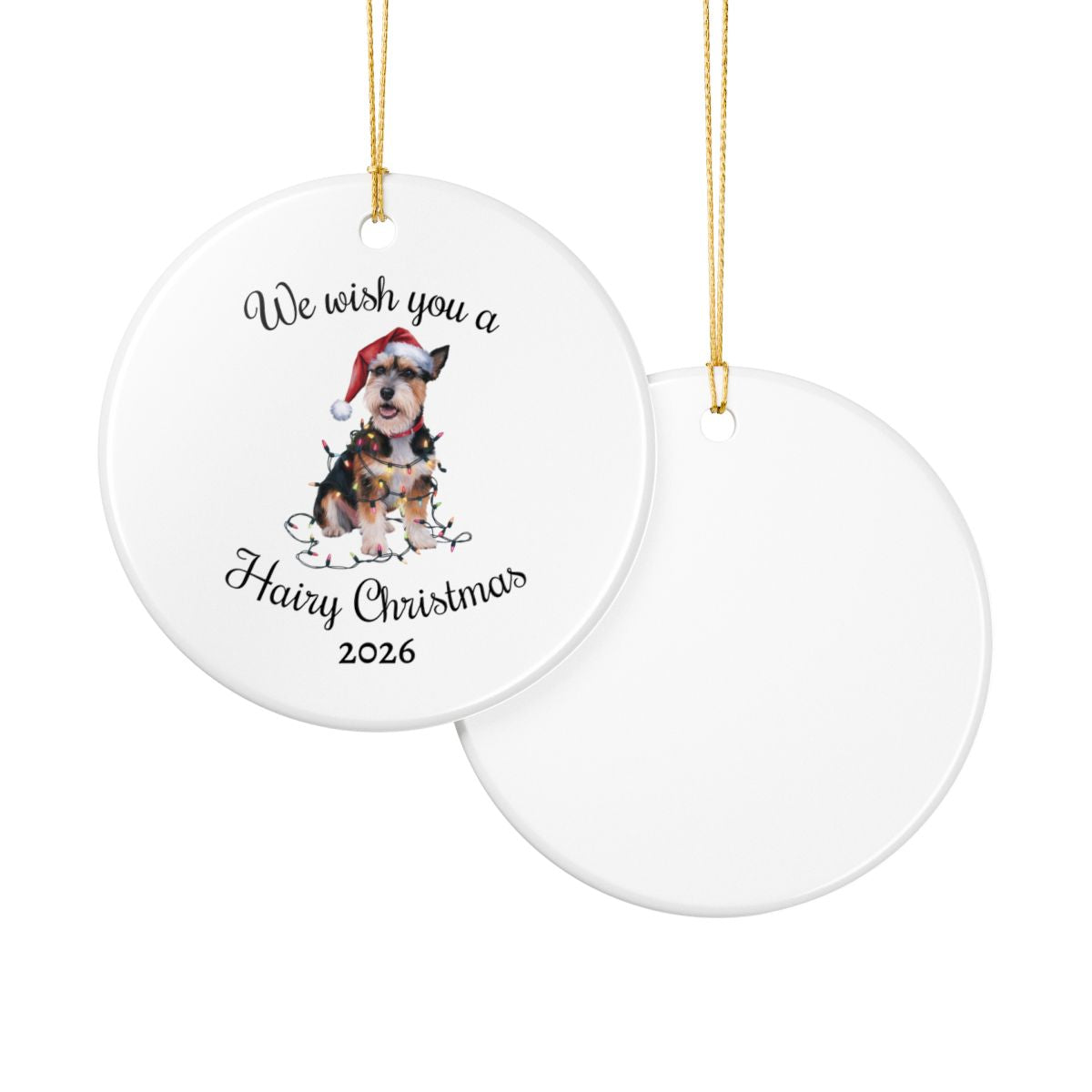 Christmas Norfolk Terrier Ornament, Christmas Lights Dog Keepsake