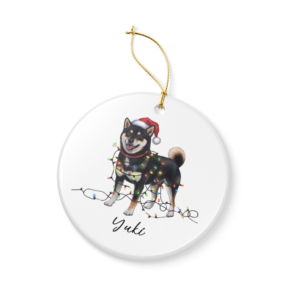 Personalized Black Shiba Inu Ornament, Custom Dog Lover Gift