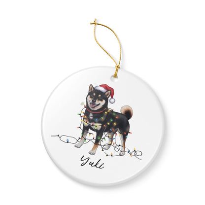 Personalized Black Shiba Inu Ornament, Custom Dog Lover Gift