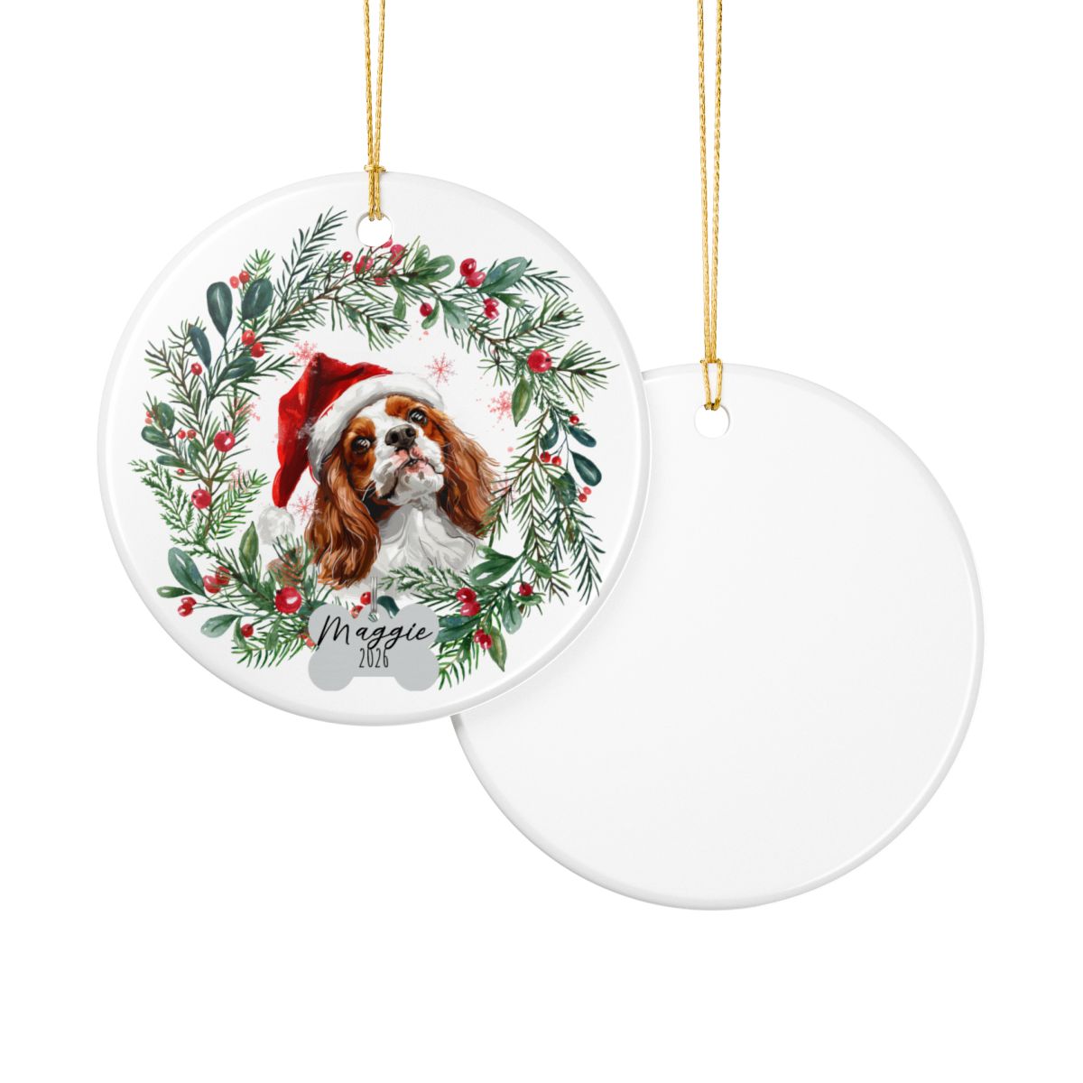 Personalized Cavalier King Charles Spaniel Christmas Ornament