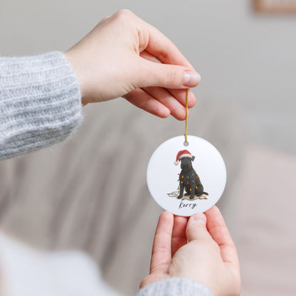 Personalized Kerry Blue Terrier Christmas Ornament, Ceramic Dog Holiday Keepsake