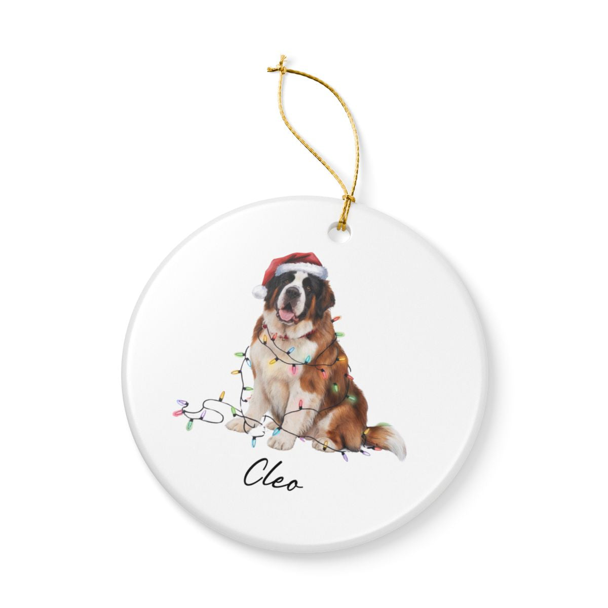 Saint Bernard Ornament, Personalized Dog Lover Gift