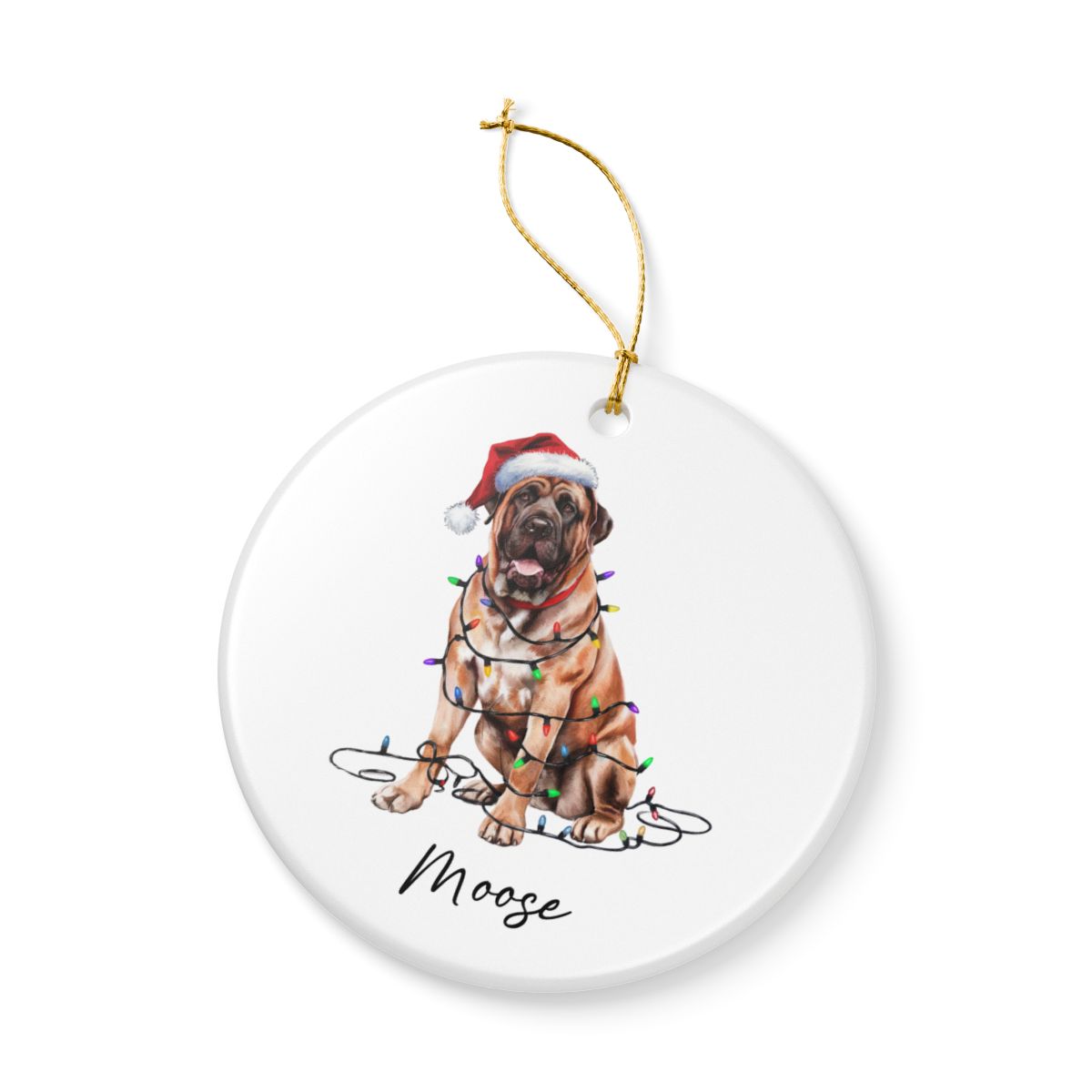 Mastiff Christmas Ornament, Personalized Dog Keepsake