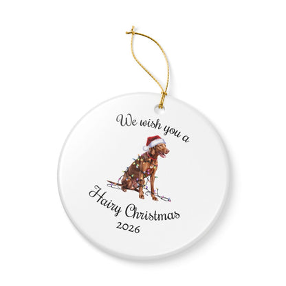 Christmas Vizsla Ornament, Christmas Lights Dog Keepsake