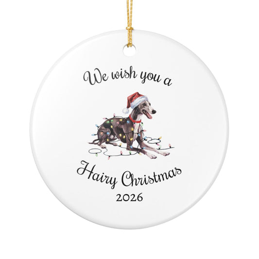 Christmas Greyhound Ornament, Christmas Lights Dog Keepsake