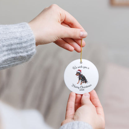 Christmas Miniature Pinscher Ornament, Christmas Lights Dog Keepsake
