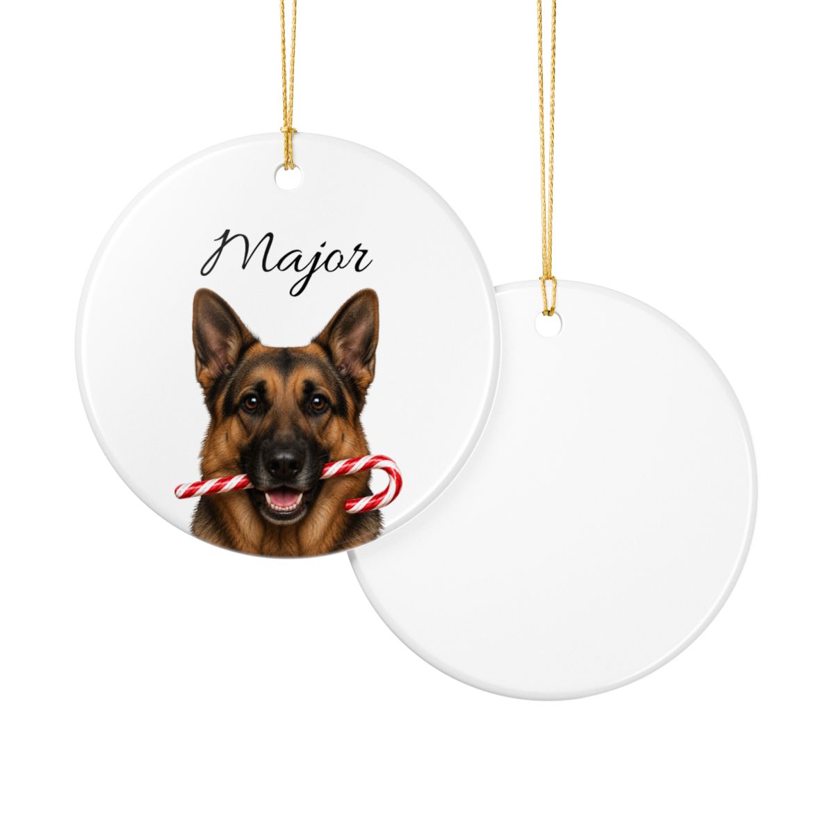 Personalized German Shepherd Ornament, Custom Dog Name Christmas Ornament, GSD Gift, Dog Lover Gift