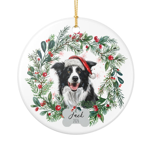 Personalized Border Collie Christmas Ornament