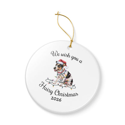 Christmas Rat Terrier Ornament, Christmas Lights Dog Keepsake