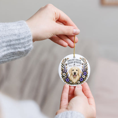 English Cream Golden Retriever Ornament, Golden Retriever Lover Gift, Dog Mom Breed Keepsake