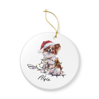Papillon Personalized Ornament, Custom Dog Keepsake