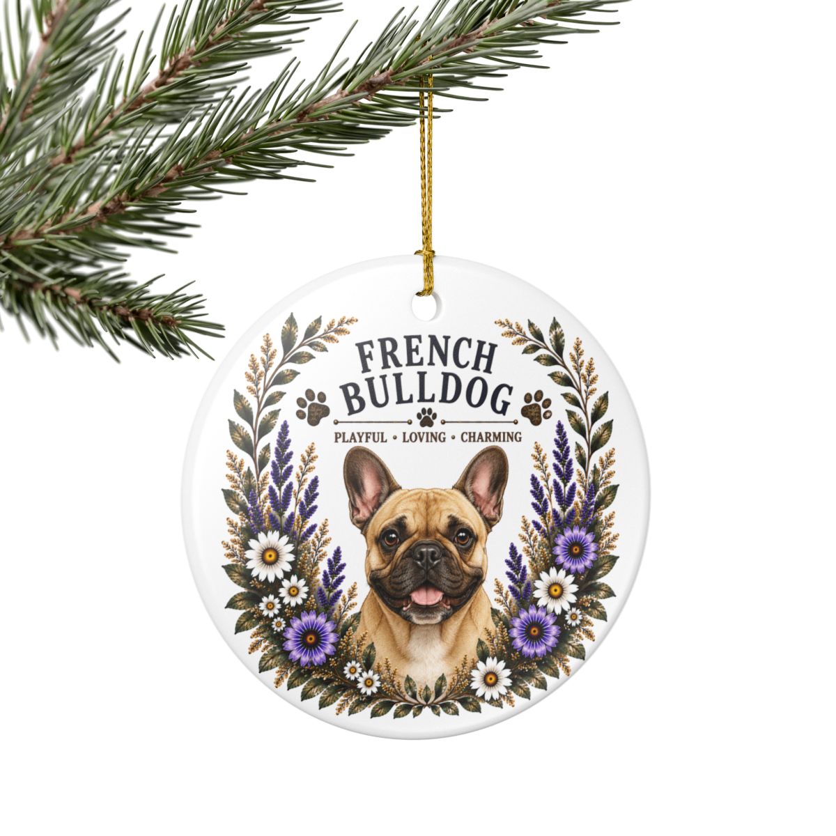 French Bulldog Ornament, Frenchie Lover Gift, French Bulldog Mom Gift, Dog Breed Keepsake
