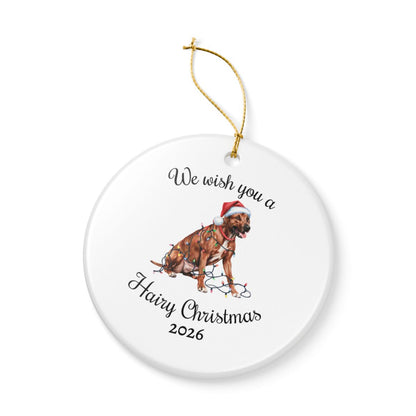 Christmas Rhodesian Ridgeback Ornament, Christmas Lights Dog Keepsake