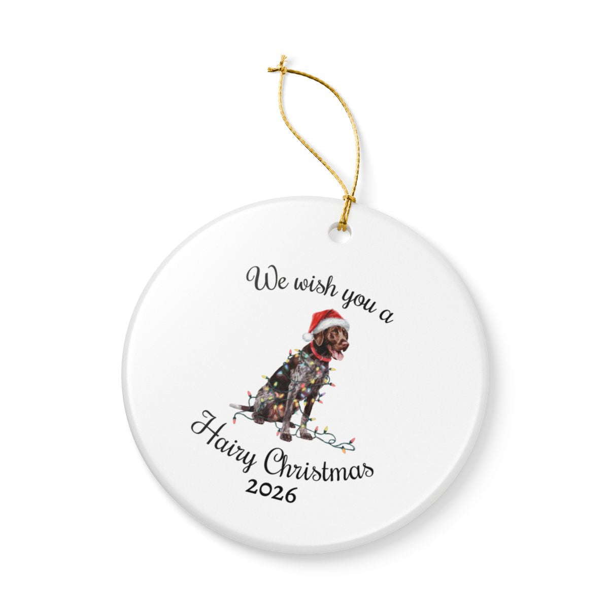 Christmas German Shorthaired Pointer Ornament, Christmas Lights Dog Keepsake