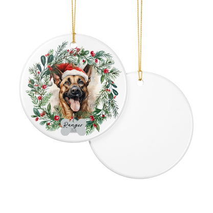 Personalized Belgian Malinois Christmas Ornament