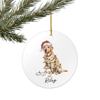 Yellow Labrador Retriever Ornament, Personalized Dog Christmas Keepsake