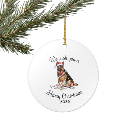 Christmas German Shepherd Ornament, Christmas Lights Dog Keepsake