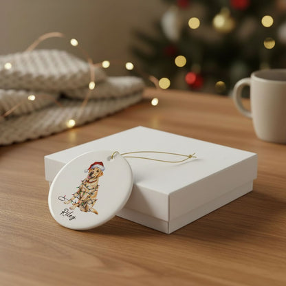 Yellow Labrador Retriever Ornament, Personalized Dog Christmas Keepsake