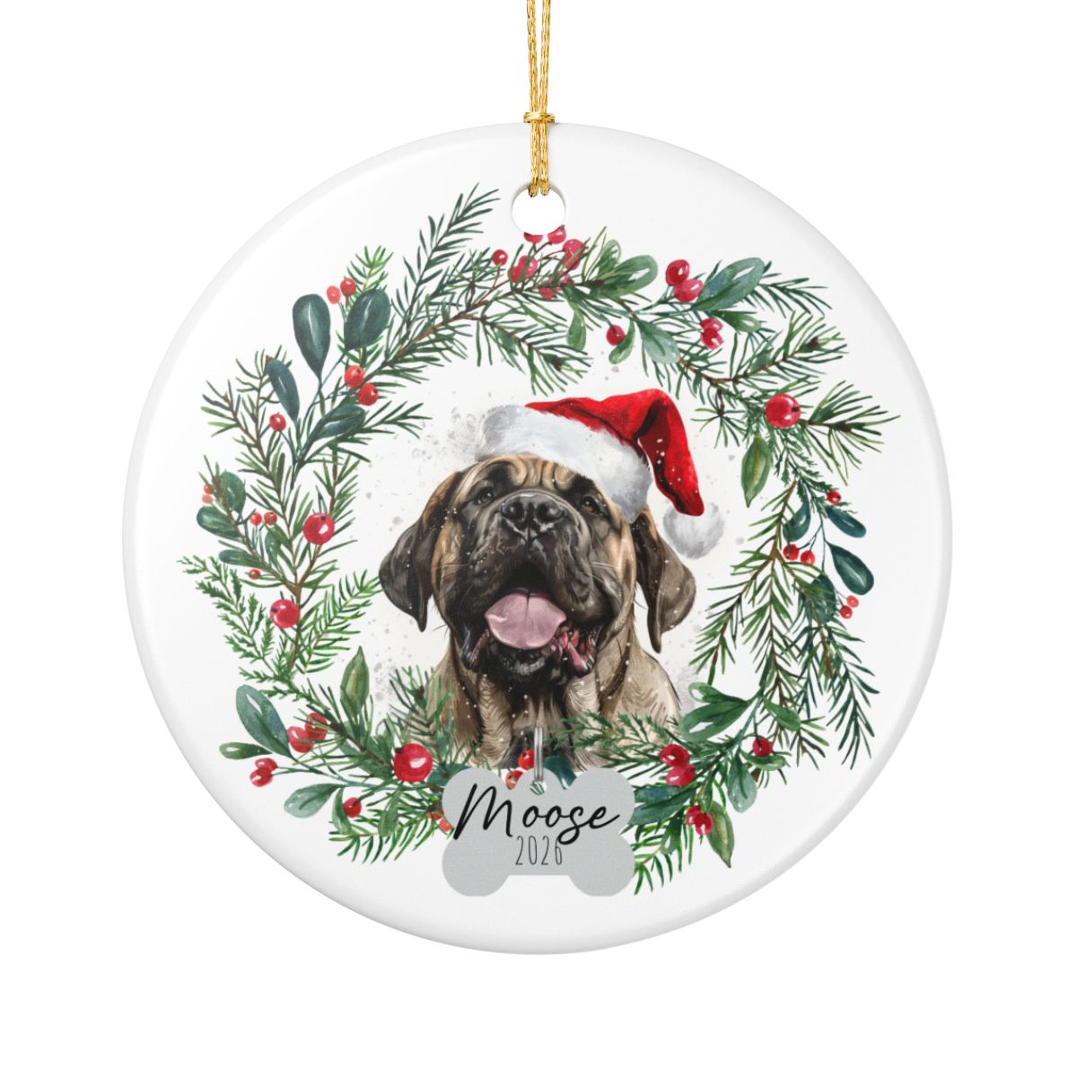 Personalized English Mastiff Ornament