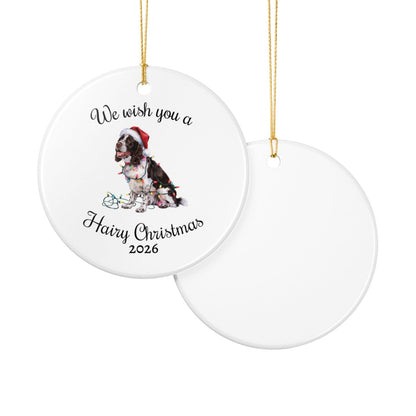 Christmas Brown Springer Spaniel Ornament, Christmas Lights Dog Keepsake